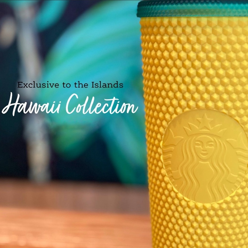 Hawaiian Starbucks Pineapple Yellow Drinkware Tumbler with Textured Design